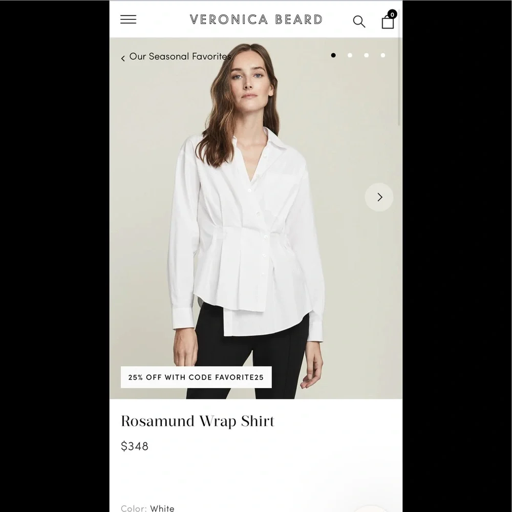 2022 spring Veronica Beard Rosamund Wrap Shirt - Picture 1 of 6